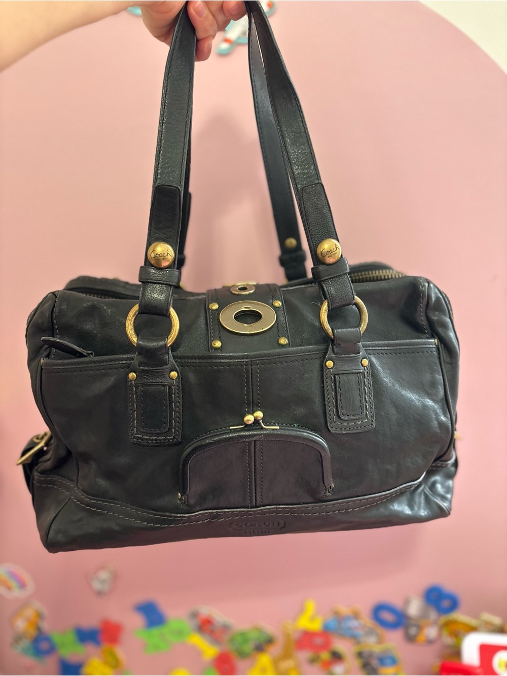 Coach 65th Anniversary XL Lily Legacy Satchel with Kisslock🖤 - Picture 3 of 9